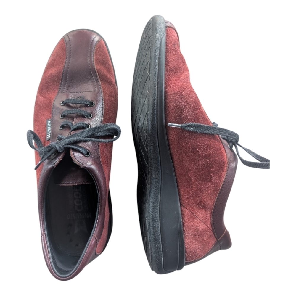 Mephisto Burgundy Suede & Leather Lace-Up Oxfords Comfort Walking Shoes 7.5